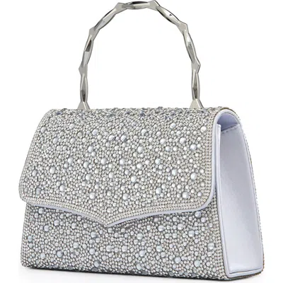 Lady Couture Chic Evening Handbag  With Handle In Silver