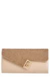 Lady Couture Chic Rhinestone & Satin Envelope Clutch In Gold