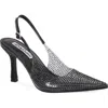 Lady Couture Clear Rhinestone Slingback Pump In Black
