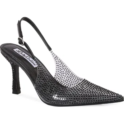 Lady Couture Clear Rhinestone Slingback Pump In Black