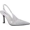 Lady Couture Clear Rhinestone Slingback Pump In Silver