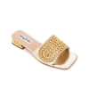 Lady Couture Clear Rhinestone Slingback Sandal In Gold