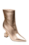 Lady Couture Crown Pointed Toe Bootie In Gold