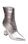 Lady Couture Crown Pointed Toe Bootie In Silver