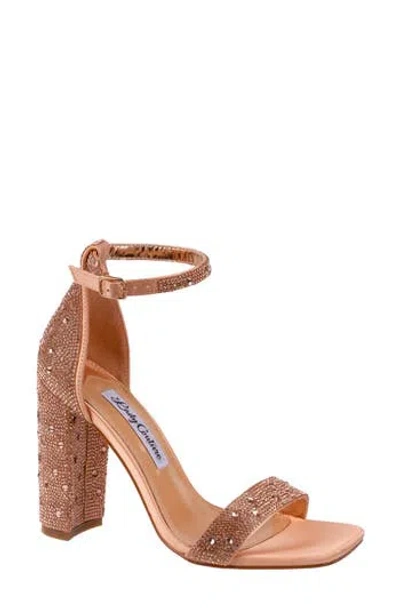 Lady Couture Dalia Crystal Embellished Ankle Strap Sandal In Gold