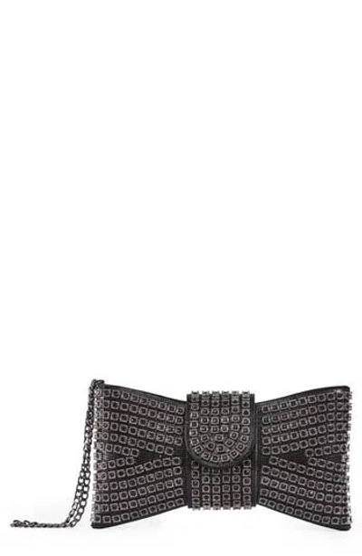 Lady Couture Dazzling Bow Evening Bag In Black