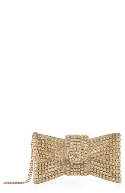 Lady Couture Dazzling Bow Evening Bag In Gold
