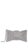 Lady Couture Dazzling Bow Evening Bag In Silver