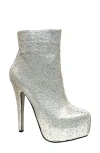 Lady Couture Desire Rhinestone Platform Bootie In Silver