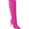 Lady Couture Women's Rhinestone Stiletto Tall Boots In Fuchsia