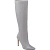 Lady Couture Women's Rhinestone Stiletto Tall Boots In Silver