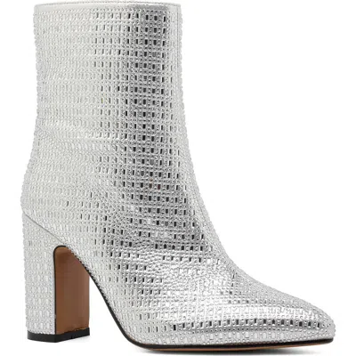 Lady Couture Diva Rhinestone Ankle Boot In Silver