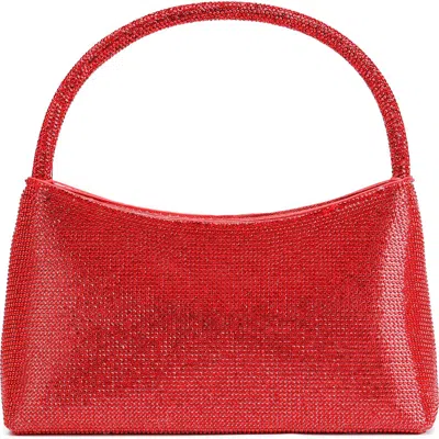 Lady Couture Dressy Rhinestone Top Handle Bag In Red