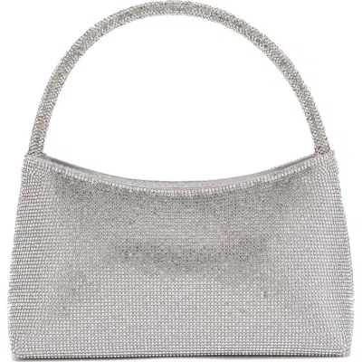 Lady Couture Dressy Rhinestone Top Handle Bag In Silver