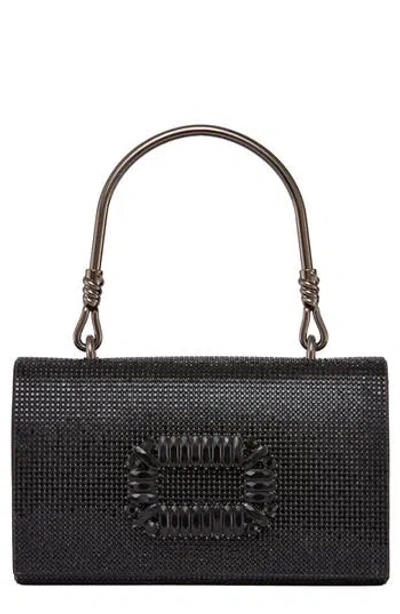 Lady Couture Elegant Rhinestone Satin Evening Bag In Black