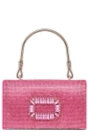 Lady Couture Elegant Rhinestone Satin Evening Bag In Fuchsia