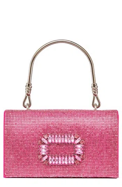 Lady Couture Elegant Rhinestone Satin Evening Bag In Fuchsia