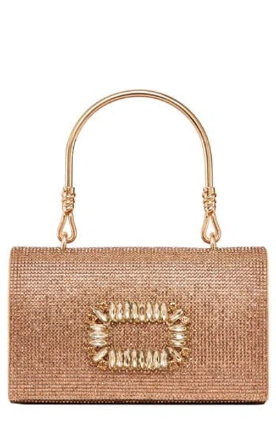 Lady Couture Elegant Rhinestone Satin Evening Bag In Gold