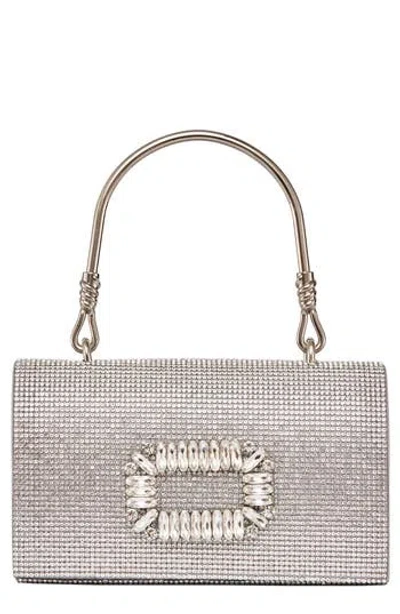 Lady Couture Elegant Rhinestone Satin Evening Bag In Silver