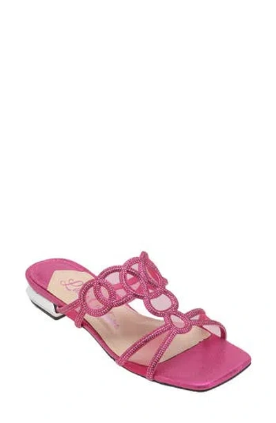 Lady Couture Fab Rhinestone Slide Flat In Pink