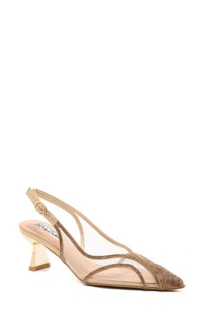 Lady Couture Fancy Slingback Pump In Gold