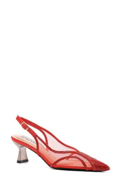 Lady Couture Fancy Slingback Pump In Red