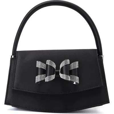 Lady Couture Fantasy Bow Satin Clutch In Black