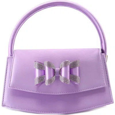 Lady Couture Fantasy Bow Satin Clutch In Lavender