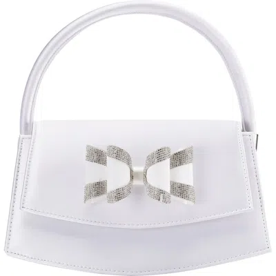 Lady Couture Fantasy Bow Satin Clutch In White