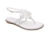Lady Couture Flower Thong Flat Sandal In White