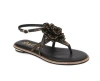 Lady Couture Flower Thong Flat Sandal In Black
