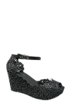 Lady Couture Fun Wedge Sandal In Black