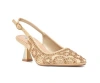 Lady Couture Geometric Rhinestone Design Slingback Pump In Gold