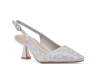 Lady Couture Geometric Rhinestone Design Slingback Pump In Silver