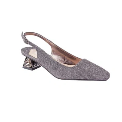 Lady Couture Jewel Heel Slingback Pump In Gray
