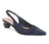 Lady Couture Jewel Heel Slingback Pump In Navy
