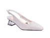 Lady Couture Jewel Heel Slingback Pump In Silver
