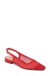 Lady Couture Kar Embellished Slingback Flat In Red