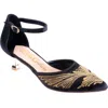 Lady Couture Kate Kitten Heel Pump In Black/gold