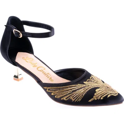 Lady Couture Kate Kitten Heel Pump In Black/gold