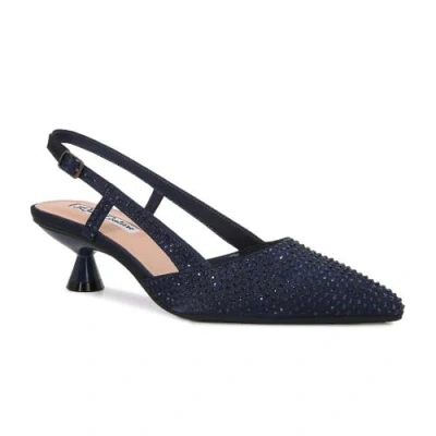 Lady Couture Kathy, Kitten Heel Slingback In Navy