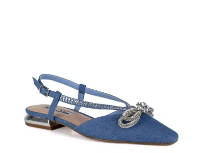 Lady Couture Kendal Flat In Blue