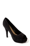 Lady Couture Lauren Rhinestone Embellished Platform Sandal In Black