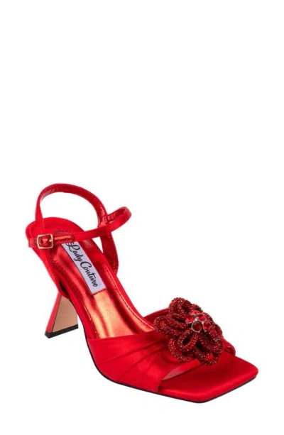 Lady Couture Lilly Flare Heel Sandal In Red