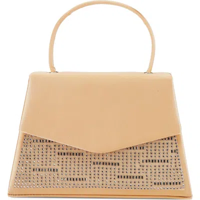 Lady Couture Linda Crystal Satin Clutch In Champagne