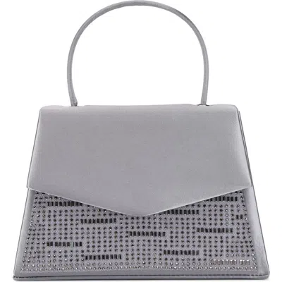 Lady Couture Linda Crystal Satin Clutch In Pewter