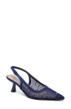 Lady Couture Linda Kitten Heel Slingback Pump In Blue