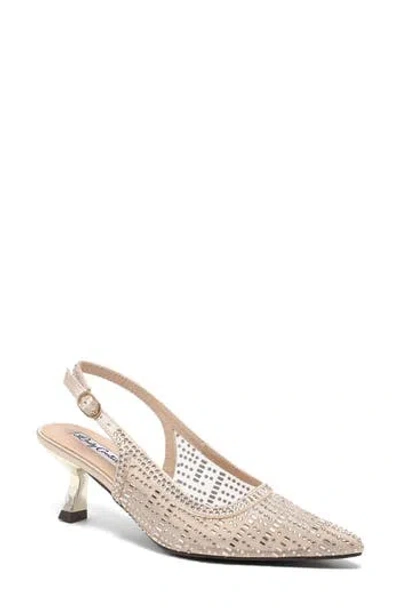 Lady Couture Linda Kitten Heel Slingback Pump In Gold