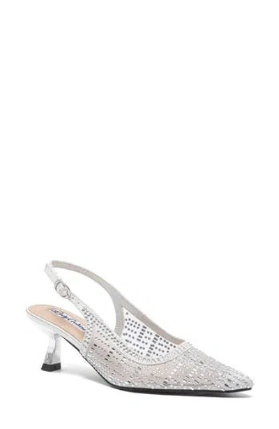 Lady Couture Linda Kitten Heel Slingback Pump In Silver