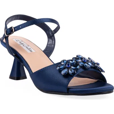 Lady Couture Liz Floral Crystal Sandal In Blue